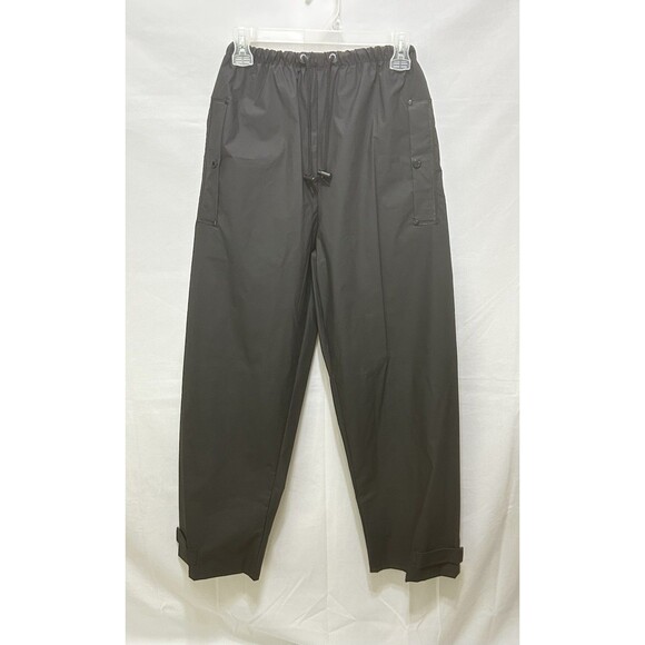 Tingley Unisex Small Black Rubber Rain Water Work Pants Cinched Ankles - Picture 1 of 11